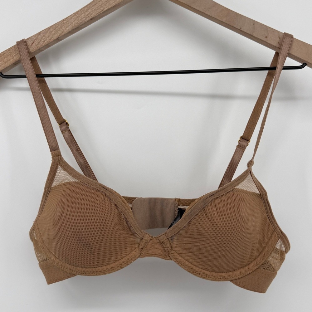 Pepper Classic All You Plunge T-Shirt Bra Buff 34AA Underwire Lightly Lined